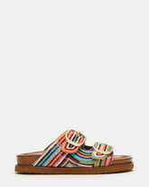 TOURIST Multi Color Footbed Slide Women's Sandal | Steve Madden