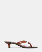 TRACIE Jelly Dark Brown Thong Strap Women's Kitten Heel | Steve Madden