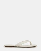 TRELLA White Leather Square-Toe Thong Women's Sandal | Steve Madden