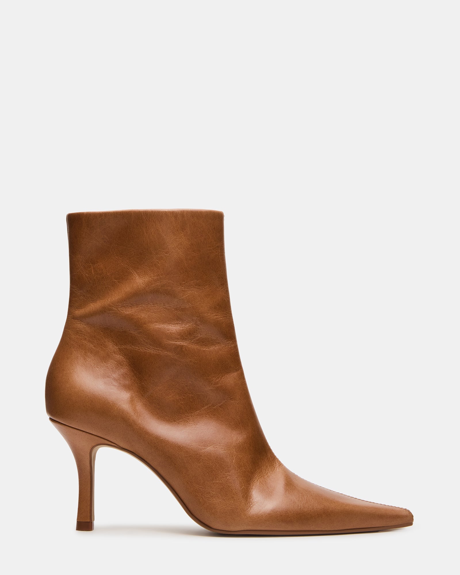 TRUCE Vintage Tan Leather Pointed-Toe Women's Ankle Boot | Steve Madden