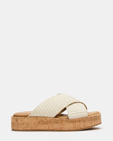 TULUM Bone Raffia Platform Flatform Women's Sandal | Steve Madden