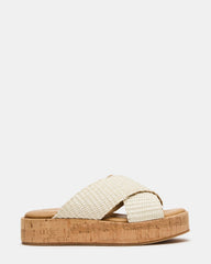 TULUM Bone Raffia Platform Flatform Women's Sandal | Steve Madden