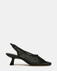 XTRA Black Mesh Slingback Women's Kitten Heel | Steve Madden