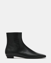 ZAMI Black Leather Square-Toe Women's Ankle Boot | Steve Madden