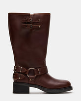 ASTOR Brown Leather Wide Calf Knee-High Women's Boot | Steve Madden