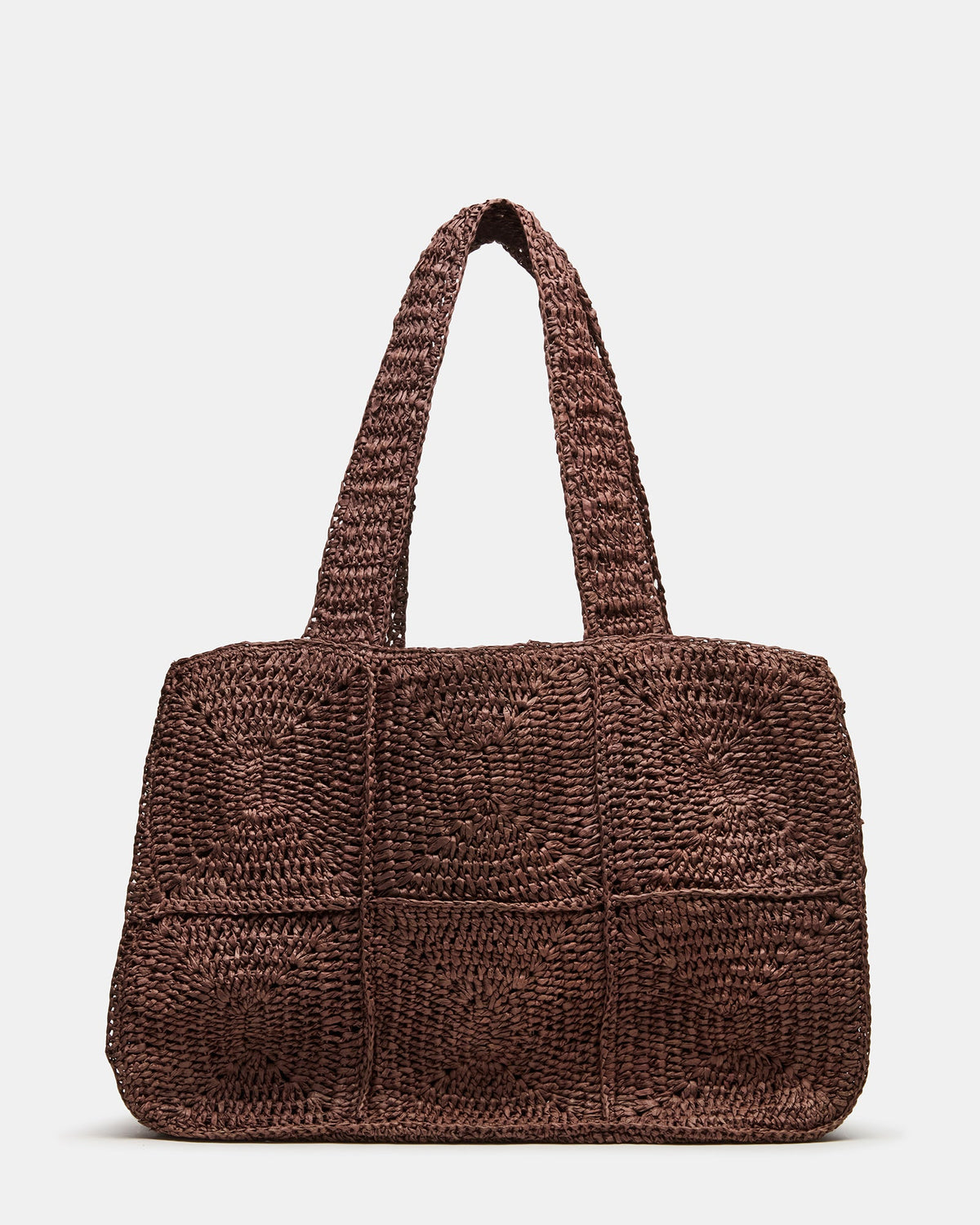 SUNOVA Bag Chocolate Shoulder Strap Straw Tote Handbag | Steve Madden