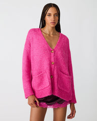FINLEY Pink Violet Button-Up Sweater Women's Top | Steve Madden