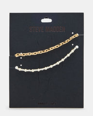 2-PIECE PEARL CHAIN ANKLET SET Women's Embellished Chain Anklet set | Steve Madden