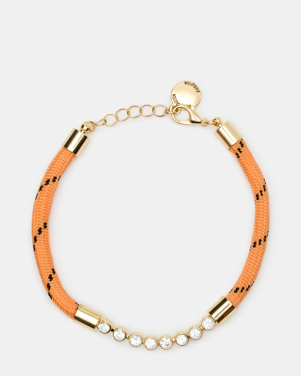 PAVE CORD Orange Rhinestone Women's Anklet | Steve Madden