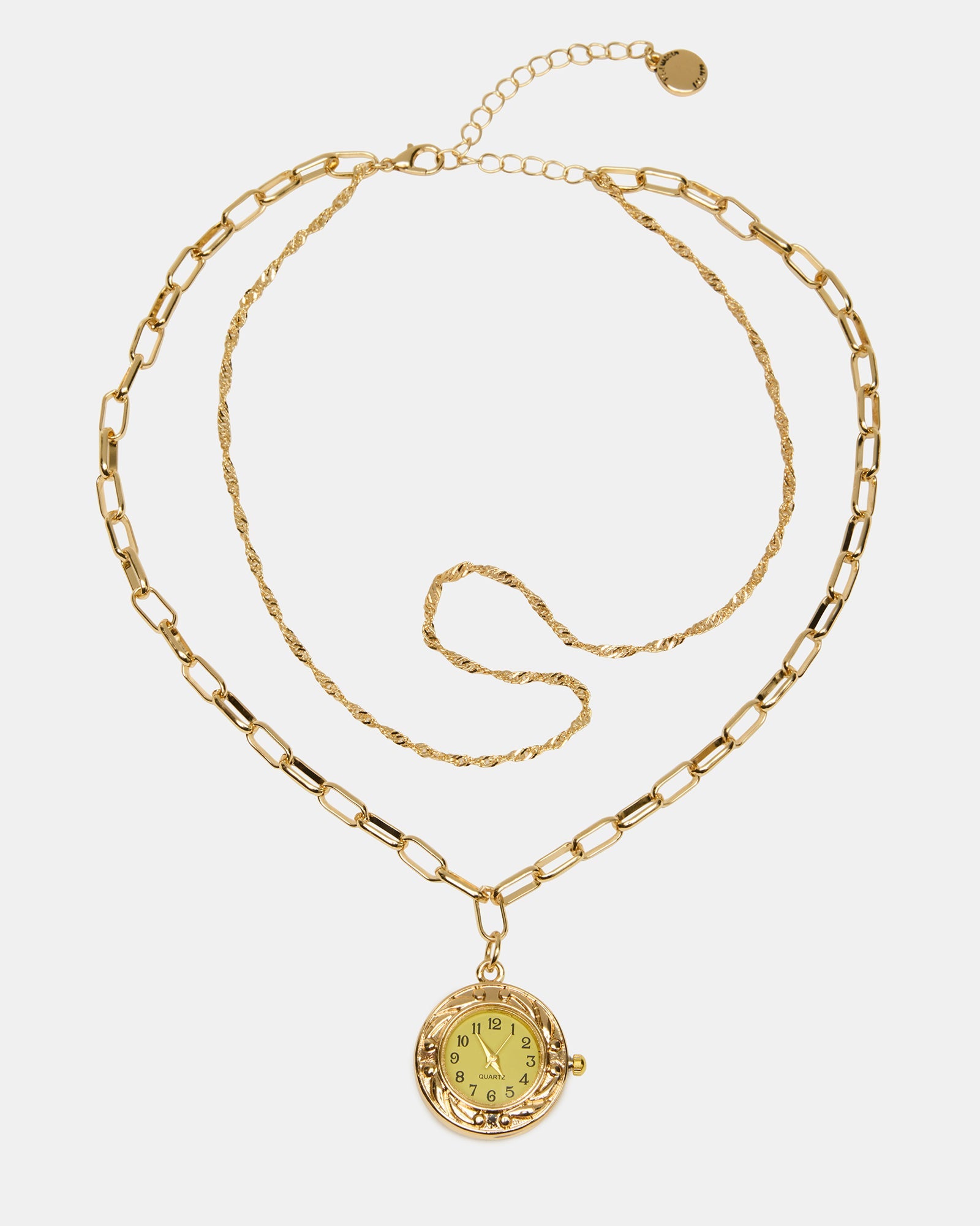 WATCH PENDANT Gold Layered Women's Necklace | Steve Madden