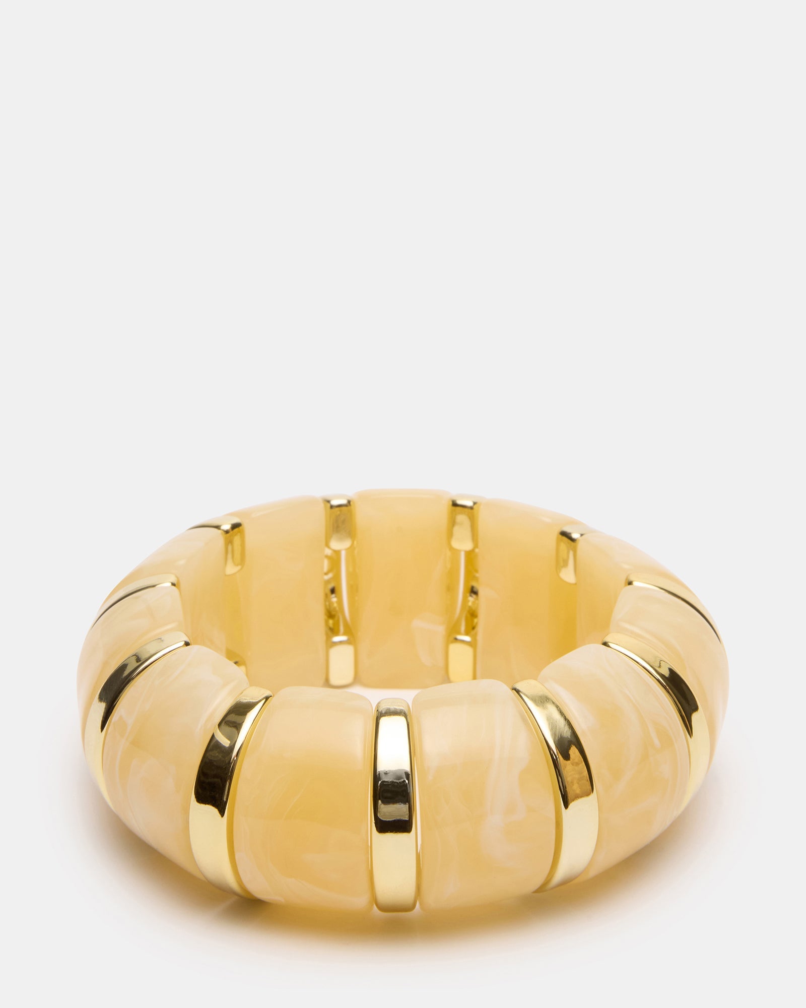RESIN Cream Gold Detail Bangle Stretch Bracelet | Steve Madden