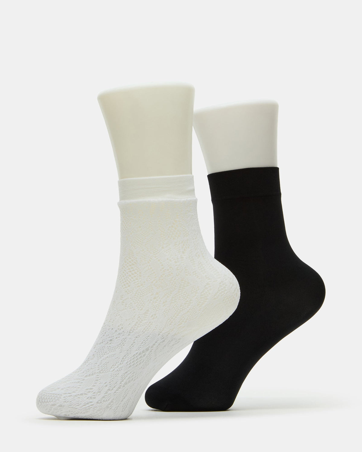 2 Pack Lace Anklet Women's Quarter Socks White | Steve Madden