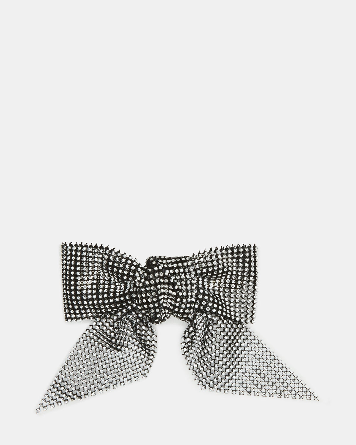 RHINESTONE MESH HAIR BOW Black/Silver | Women's Lux Rhinestone Mesh Hair Bow | Steve Madden