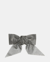 RHINESTONE MESH HAIR BOW Black/Silver | Women's Lux Rhinestone Mesh Hair Bow | Steve Madden