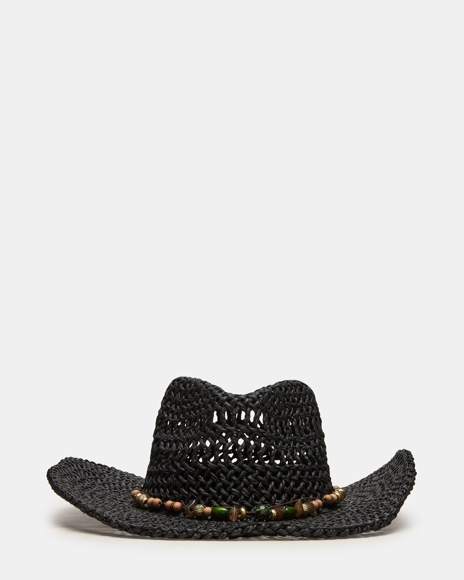 LEI BEADED TRIM WESTERN HAT Black Women's Cowboy Hat | Steve Madden