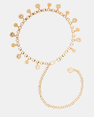 COIN Chain Gold Women's Belt | Steve Madden