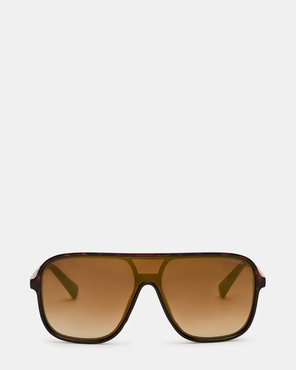 HARLAND Tortoise Frame Shield Brown Lens Sunglasses | Steve Madden