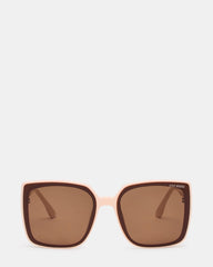 MALERIE Tan Frame Square Brown Lens Sunglasses | Steve Madden