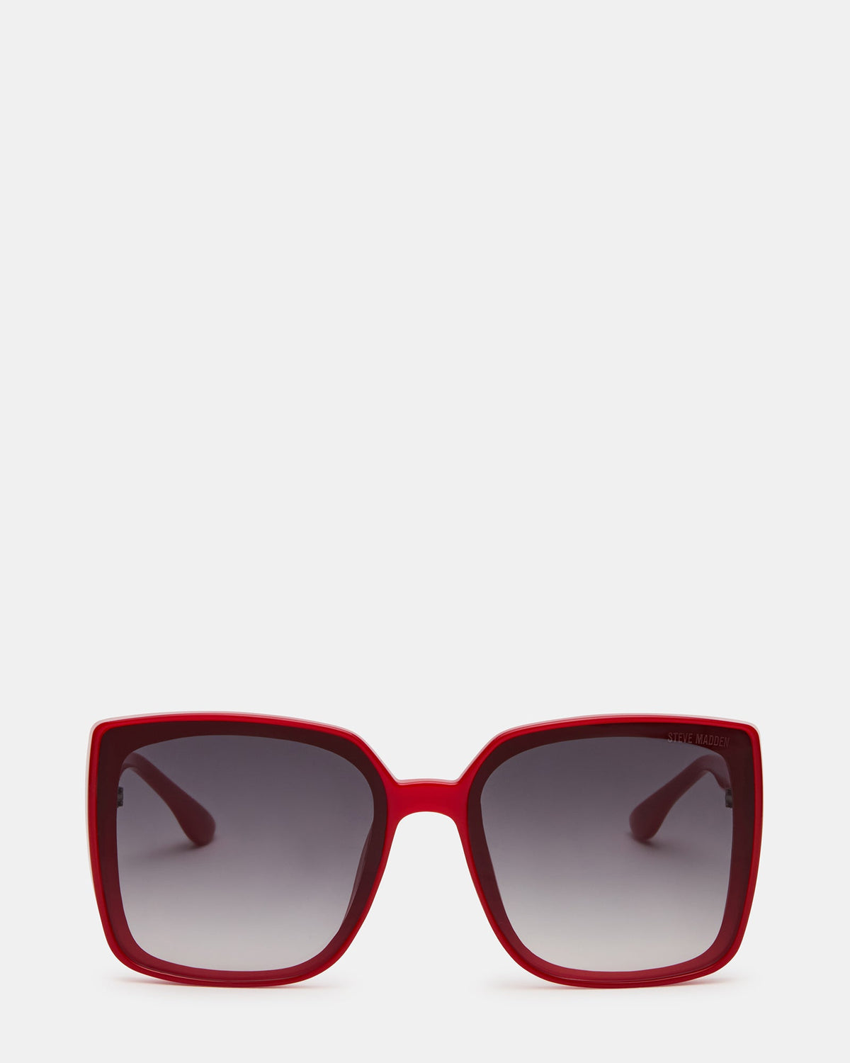 MALERIE Red Frame Square Grey Gradient Lens Sunglasses | Steve Madden