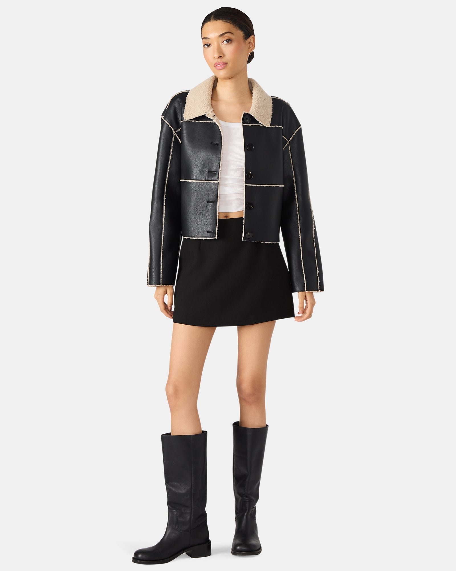 CINDI Black Women's Essential Mini Skort | Steve Madden
