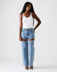TAYLOR Jean Rhinestone Women's Cutout Jeans | Steve Madden