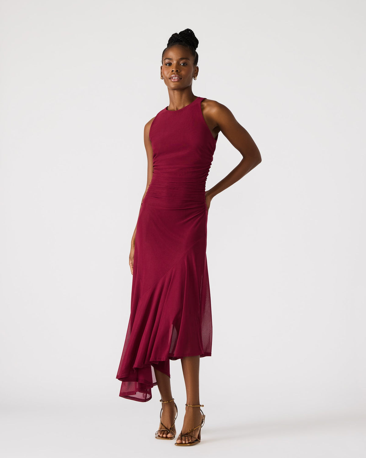 LANEY Red Women's Sleeveless Flowy Dress | Steve Madden