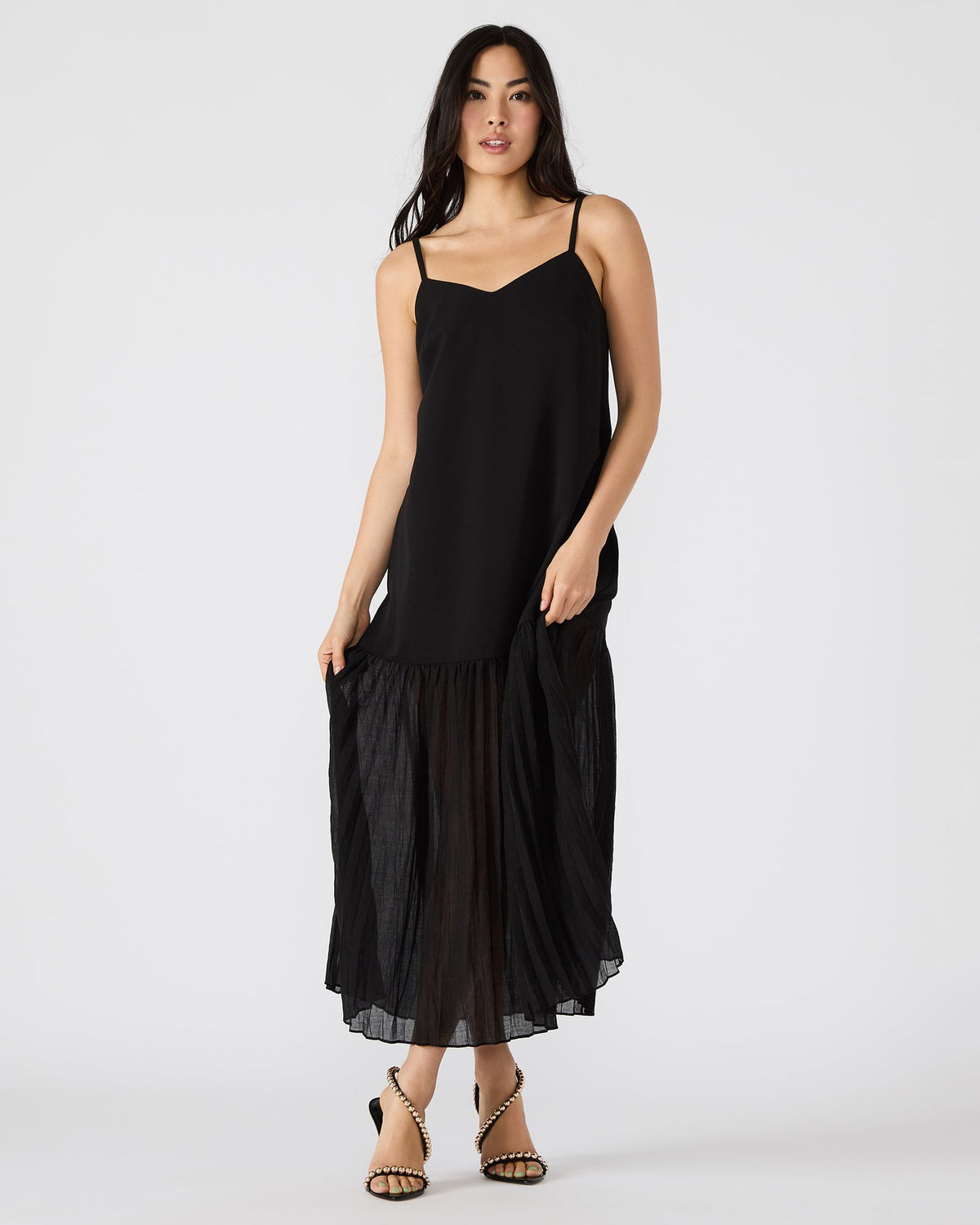 EMBER Black Flowy Sheer Maxi Women's Dress | Steve Madden