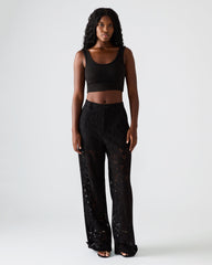 TRE Lace Black Mesh Barrel Low-Rise Women's Pant | Steve Madden