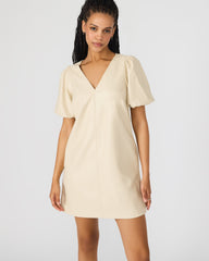 TILLY Bone Short-Sleeved Faux Leather Women's Dress | Steve Madden