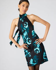 LARA Deco Rose Halter Mini Floral Print Women's Dress | Steve Madden
