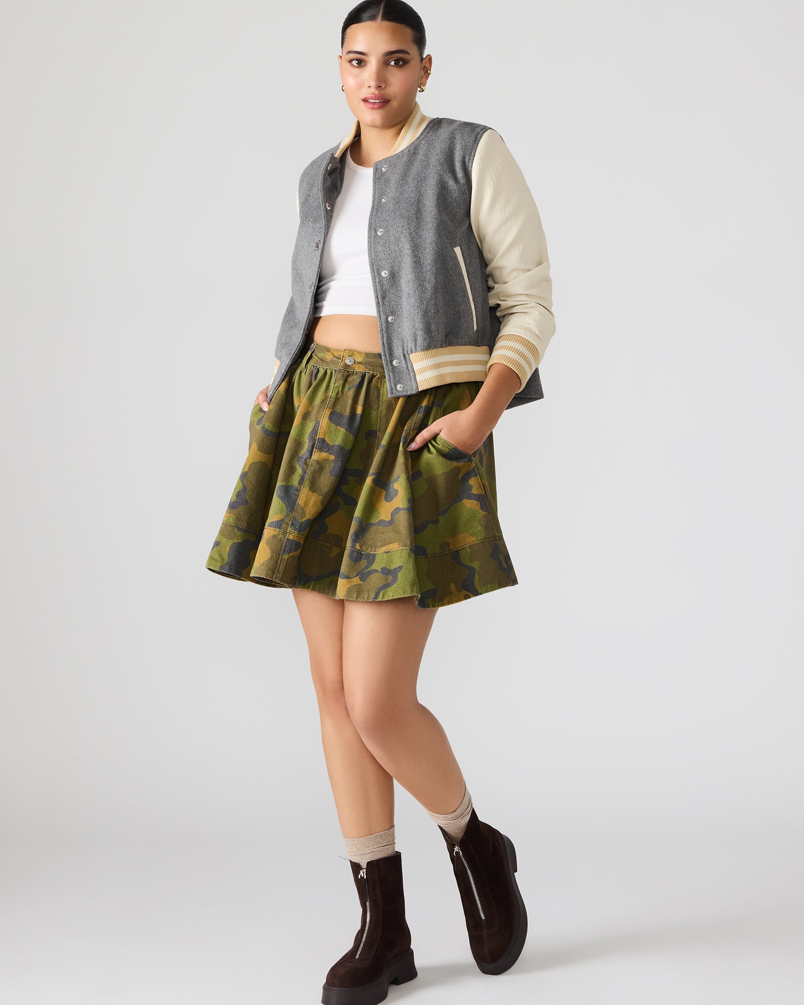 SLOAN Camouflage Mini Denim A-Line Women's Skirt | Steve Madden