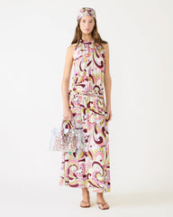 GALA Dress Petal Paisley Maxi Halter Neck Flowy Open-Back Women's Dress | Steve Madden