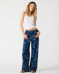 JAXON Rose Frost Wide-Leg Denim Floral Print Women's Jeans | Steve Madden