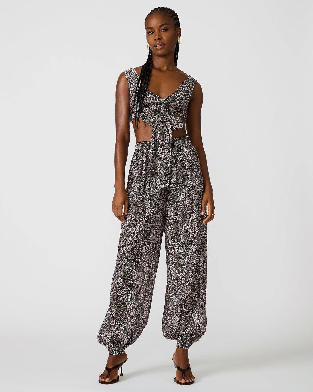 LIVY Forest Green Cropped Sleeveless Front-Tie Women's Top | Steve Madden