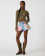 LINDEN Mountain Green Long Sleeve Lace Women's Top | Steve Madden