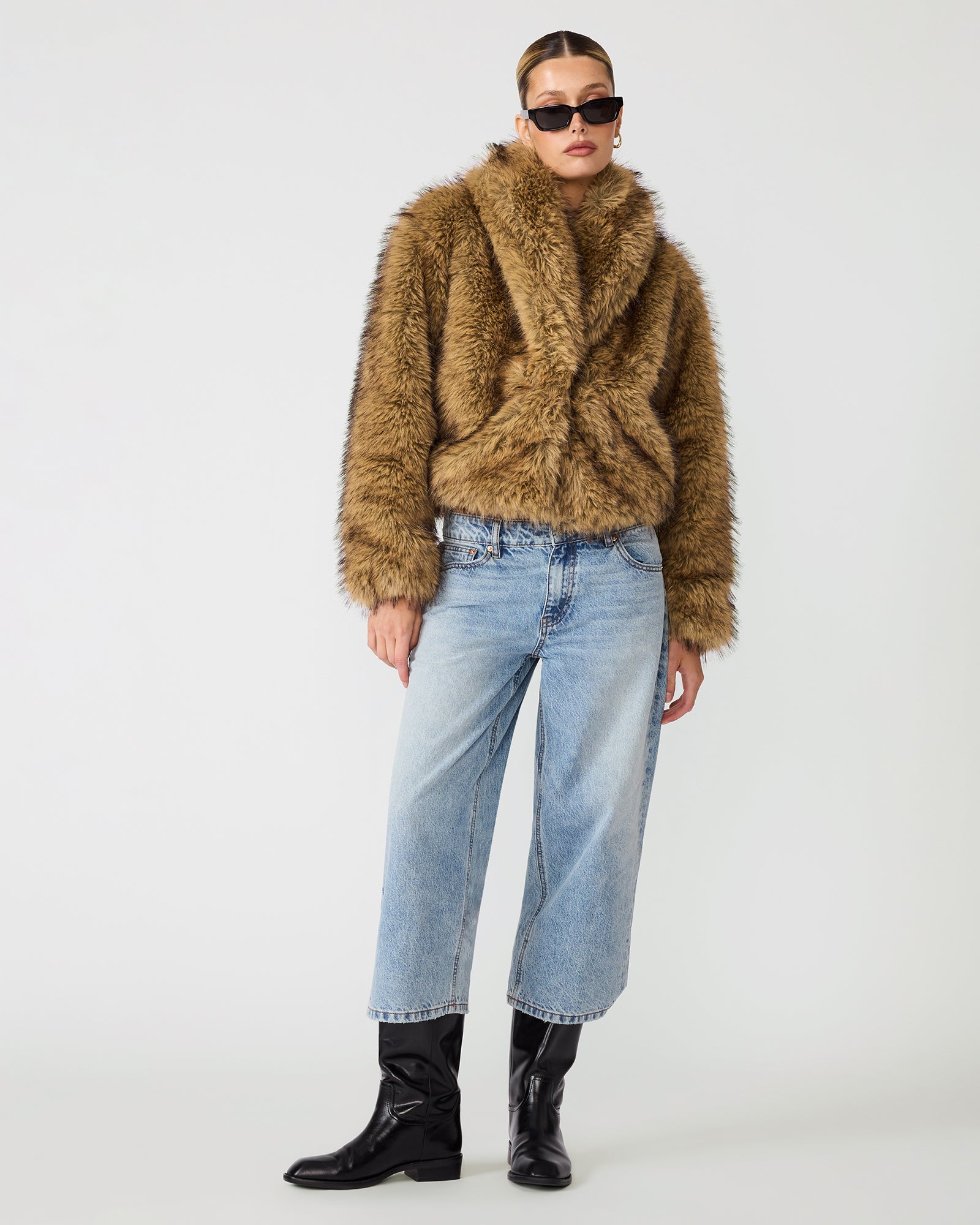 ROE Honey Faux Fur Coat Women's Jacket | Steve Madden