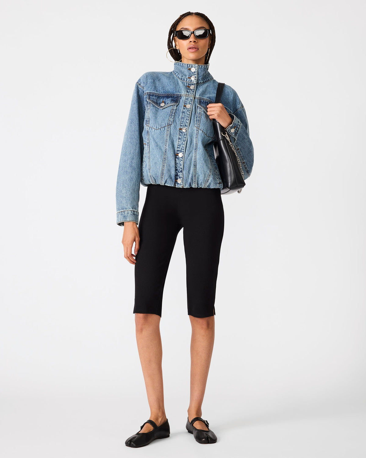 ALLYSON Imperial Blue Button-Up Women's Denim Jacket | Steve Madden