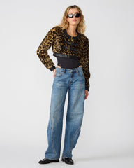 FELICITEY Leopard Faux Fur Cropped Women's Jacket | Steve Madden