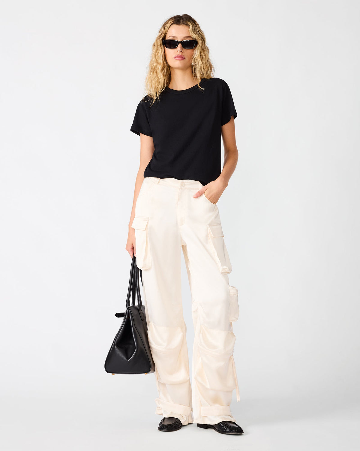 DUO PANT Cream Women's Utility Cargo Pants | Steve Madden