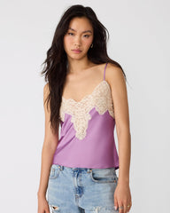 MIRIAH Dusty Lavender Sleeveless Lace Women's Top | Steve Madden