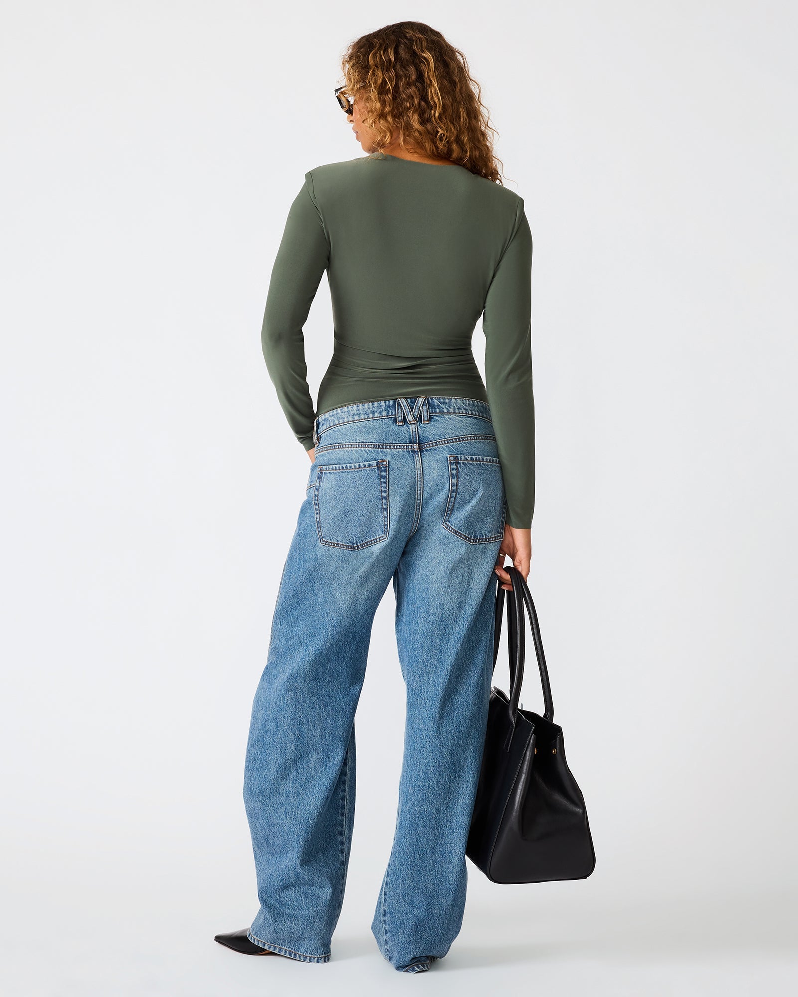SELINE KNIT TOP DARK OLIVE
