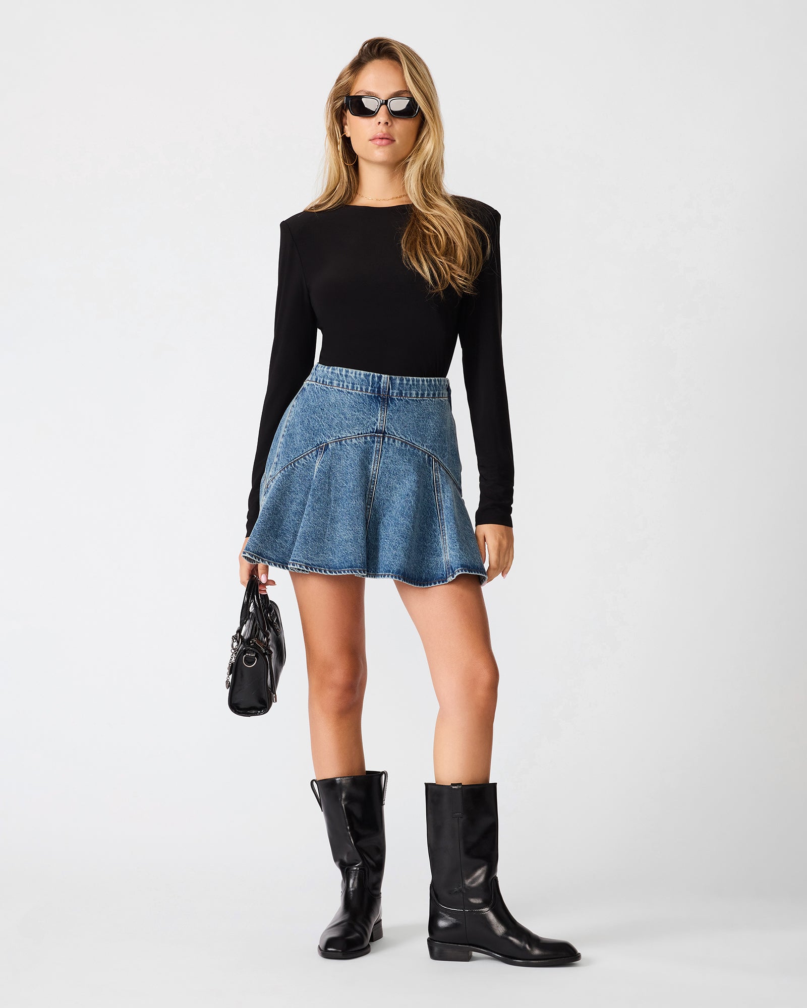 NATALIE Imperial Blue Denim Women's Jean Skirt | Steve Madden