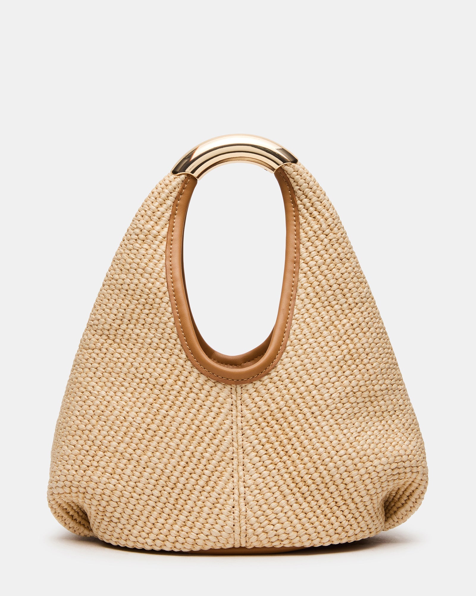 ALANI Natural Raffia Metal Top Handle Handbag | Steve Madden