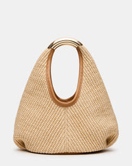 ALANI Natural Raffia Metal Top Handle Handbag | Steve Madden