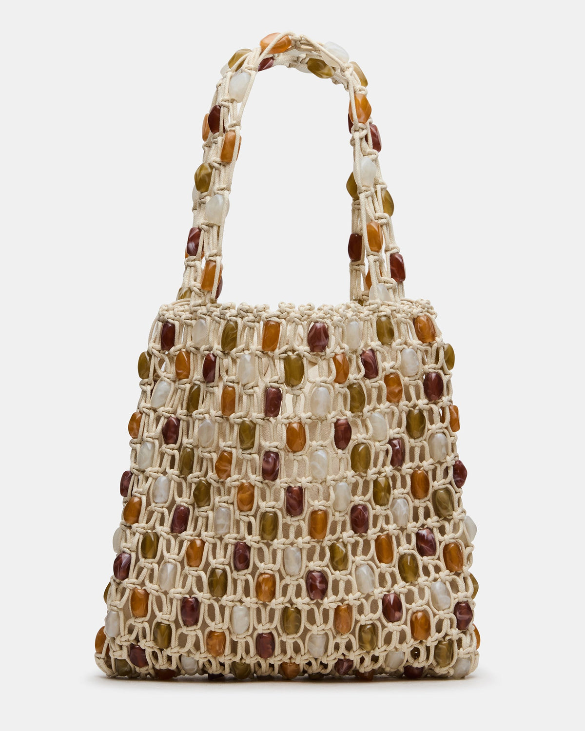 CLARISA Multi Crochet Beaded Drawstring Shoulder Handbag | Steve Madden