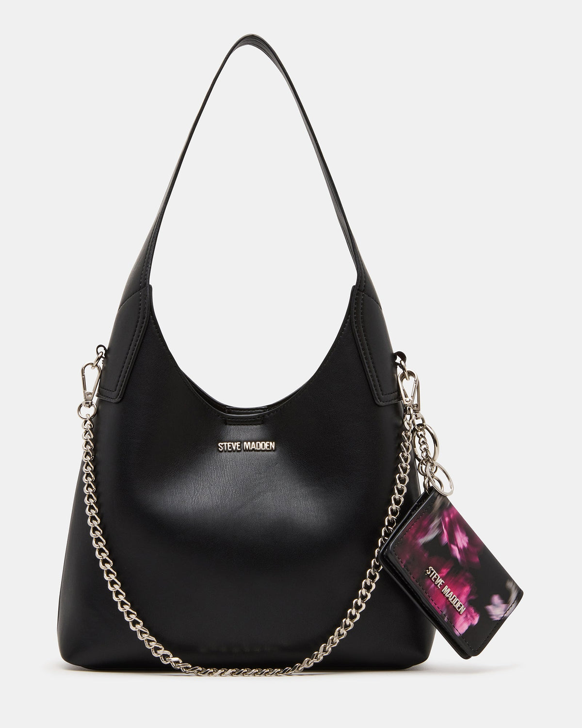BENNY Bag Black Shoulder Strap Hobo Tote Handbag | Steve Madden