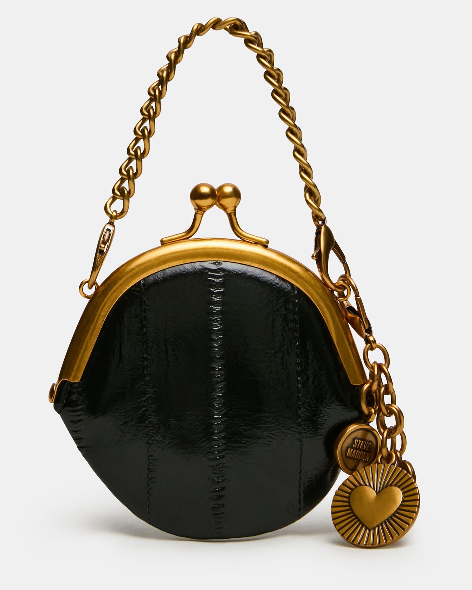 FILO Black Eel Wallet Charms Kiss-Lock Crossbody Coin Purse | Steve Madden