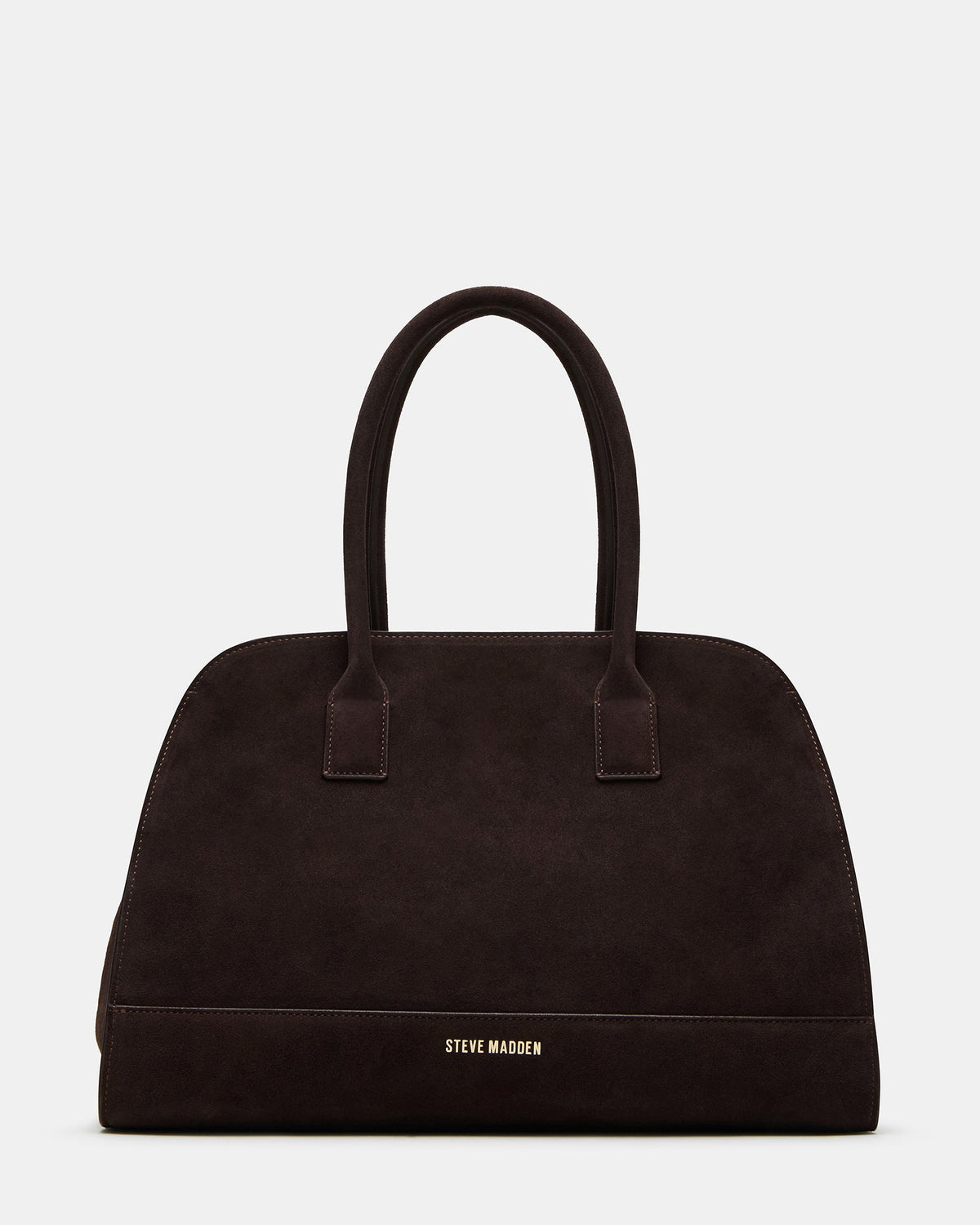 HEIDEE Bag Brown Suede | Women's Shoulder Strap Tote Handbag | Steve Madden