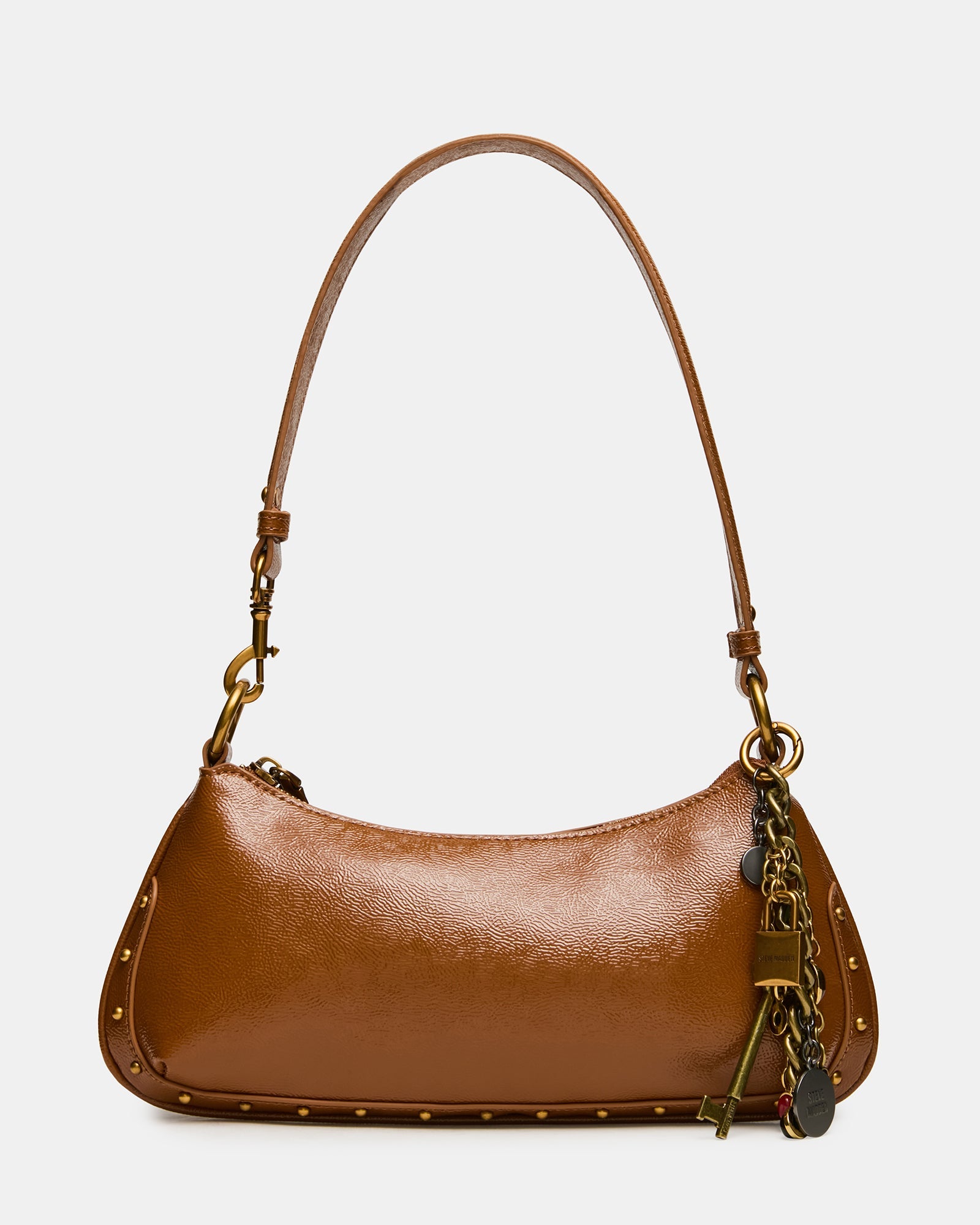 IRINA Tobacco Studded Charms Shoulder Bag | Steve Madden