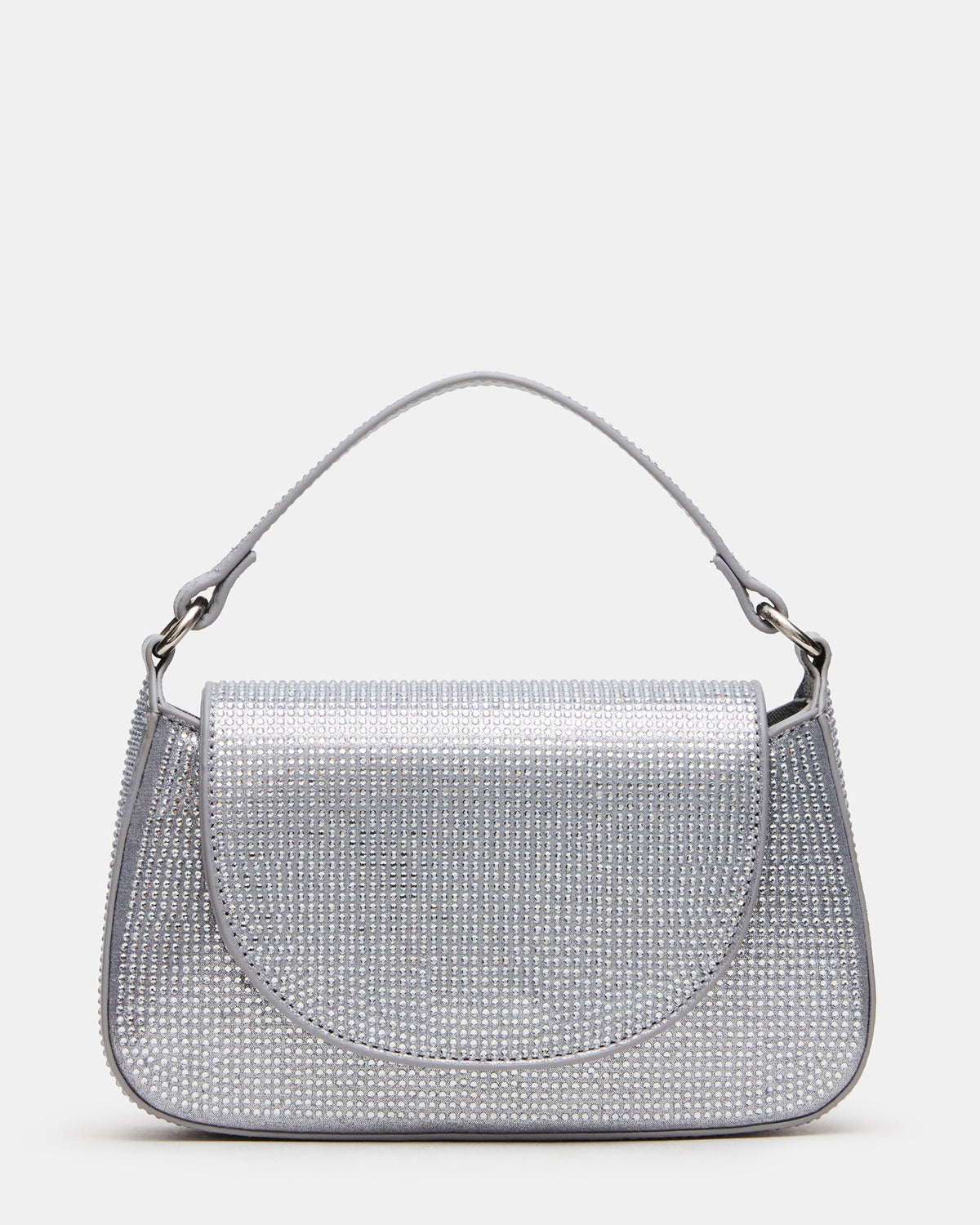 JORDIN Silver Embellished Rhinestones Top-Handle Handbag | Steve Madden